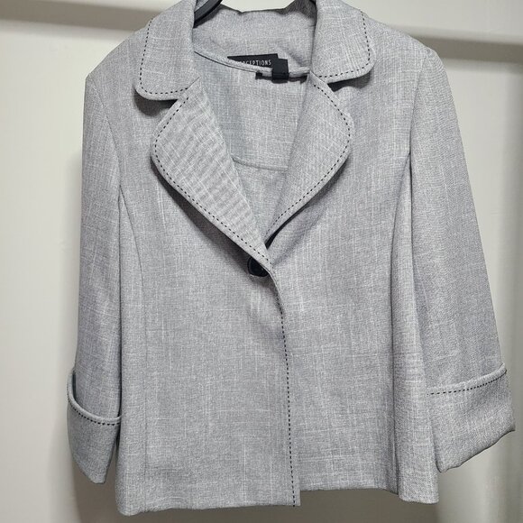 Perceptions Women's SET Plus  Herringbone Print Blazer Jacket SIZE 12 - Picture 1 of 4
